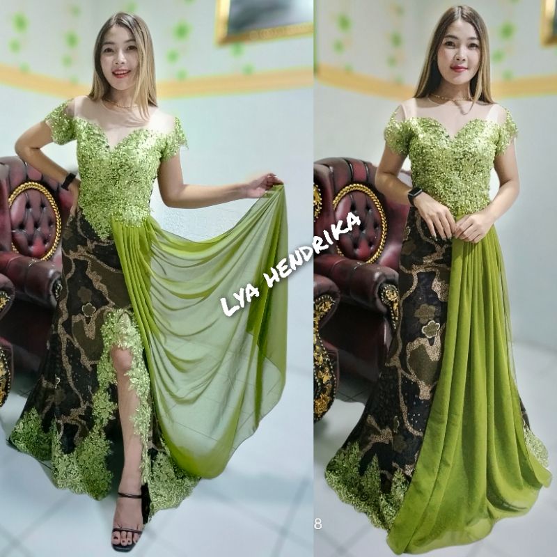 Gaun penyanyi/gaun singer/gaun pesta selendang sifon