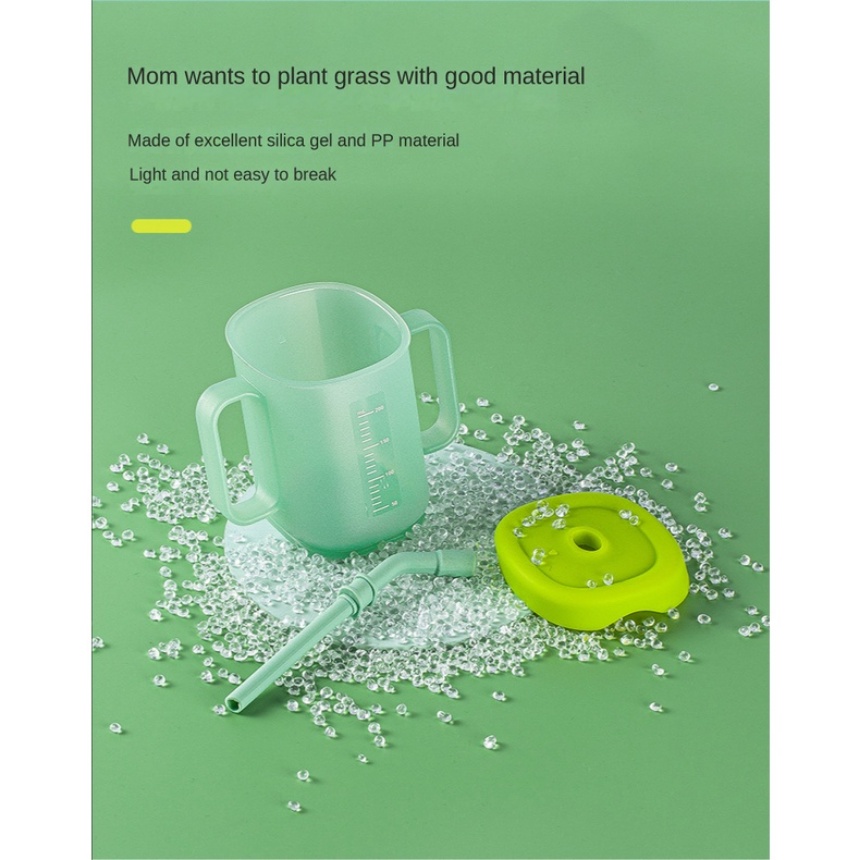 2023 3 in 1 Botol Minum Sippy Cup 300ml Dengan Sedotan + Sendok 15 Untuk Bayi / Anak°Cangkir Pelatihan Untuk Anak-Anak