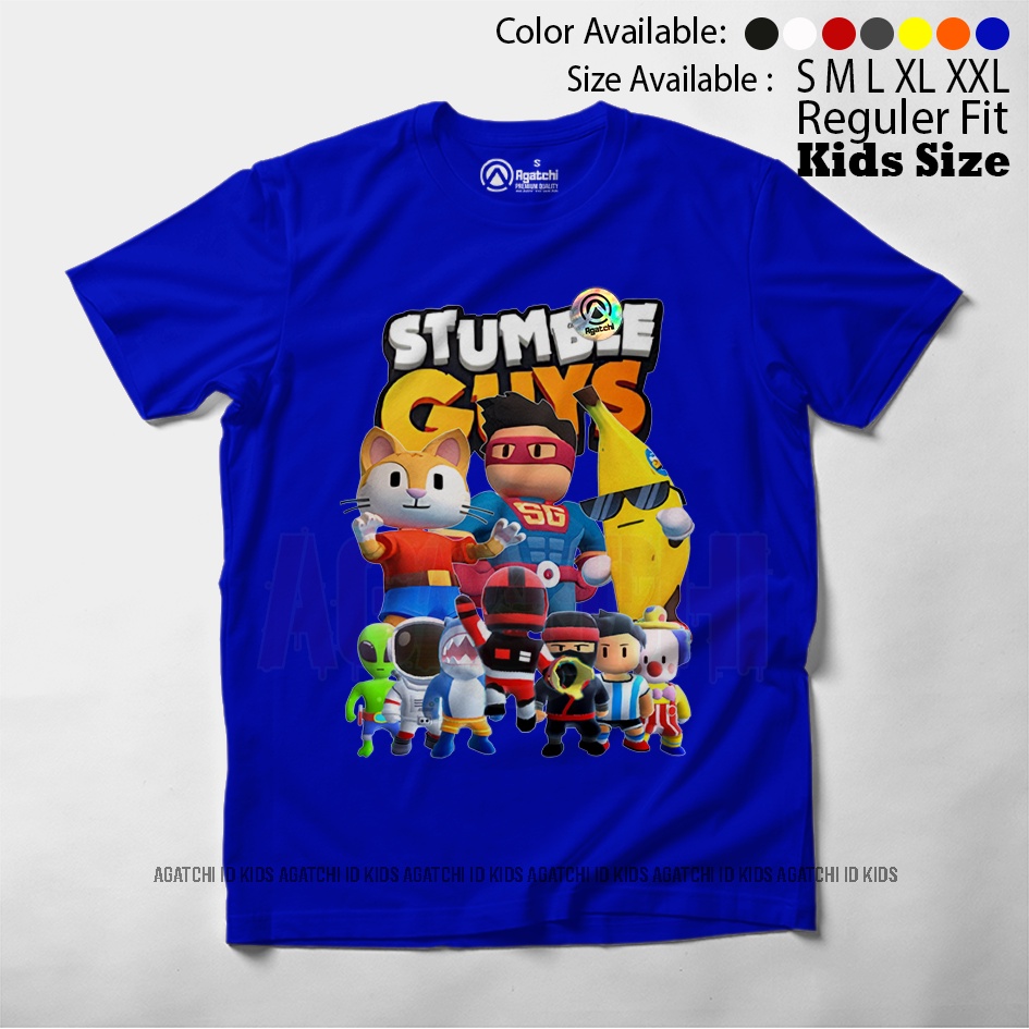 Baju Kaos Atasan Anak Laki - Laki Agatchi Motif Stumble Guys V4