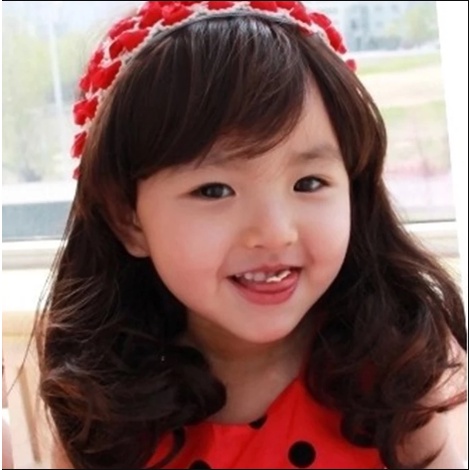 WIG RAMBUT PALSU ANAK MODEL SEBAHU CURLY PONI SAMPING NO 19