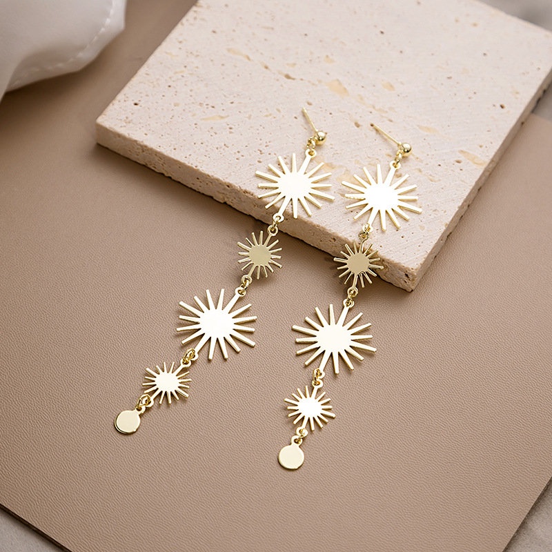 Anting Rumbai Geometris Tidak Teratur Gaya Retro Eropa Amerika