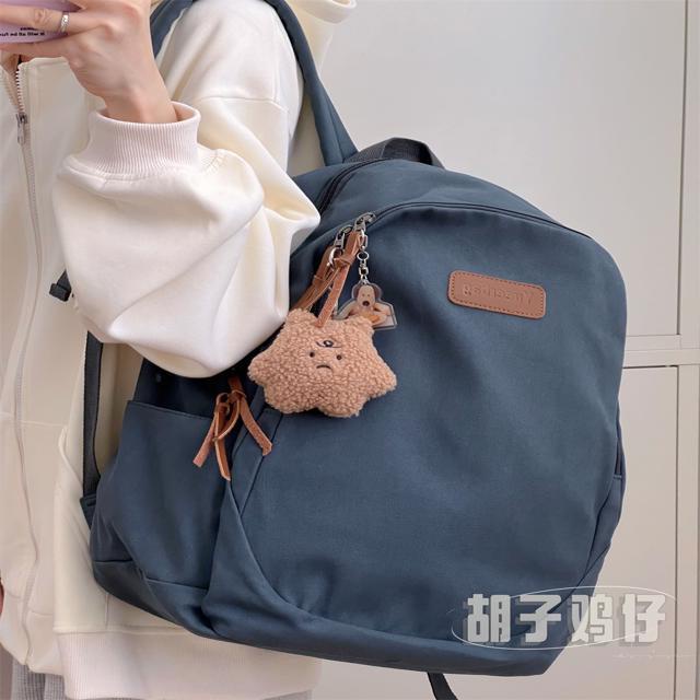 Sera In Jepang Harajuku Warna Solid Ransel Wanita Amerika Retro Sederhana Semua Pertandingan Tas Sekolah Pria Kapasitas Besar Kanvas Kembali