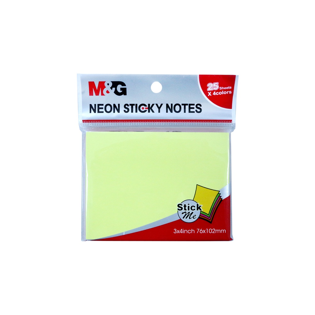 

Sticky Notes 3" x 4" M&G 106223 100 Sheets Neon Color 76x102mm
