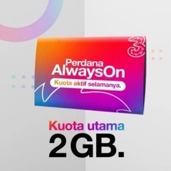 PERDANA 3 (THREE) ALWAYS ON 2 GB AON PAKET DATA TRI AON 2 GB ALWAYS ON KARTU PERDANA