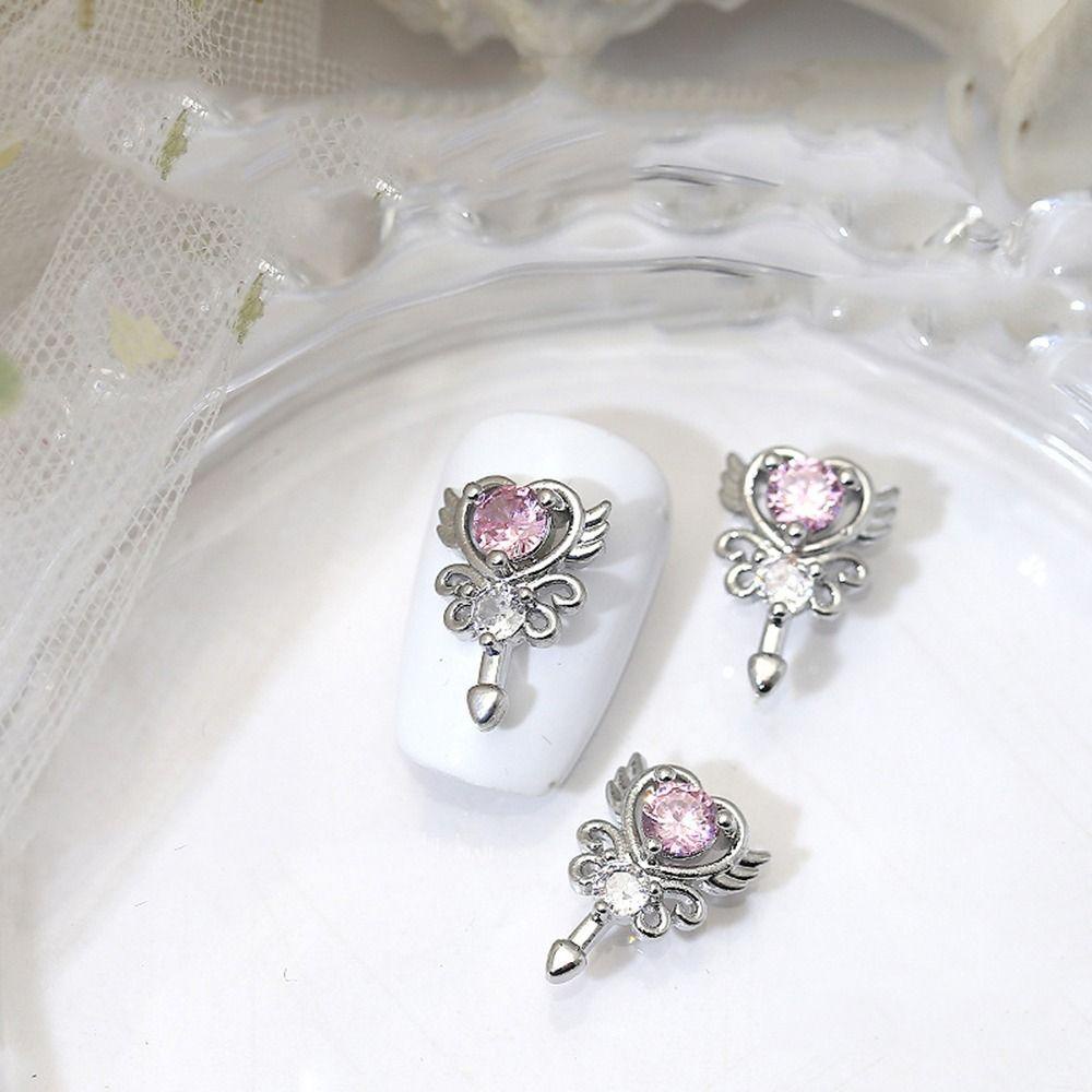 Augustina Nail Art Dekorasi Cinta Es Bulan Pesona Kuku Hiasan Natal Zirkon Aksesoris Kuku Berlian Imitasi Kuku