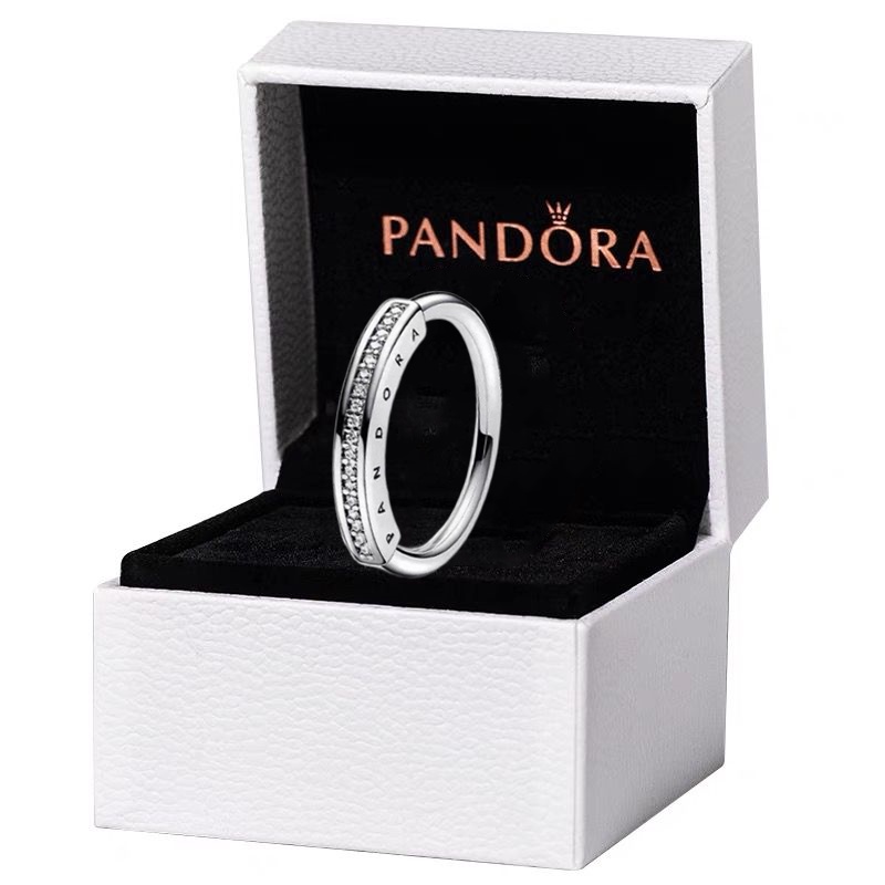 Pandora Cincin 925 Silver Cubic Zirconia 18K Warna Rose Gold Untuk Wanita