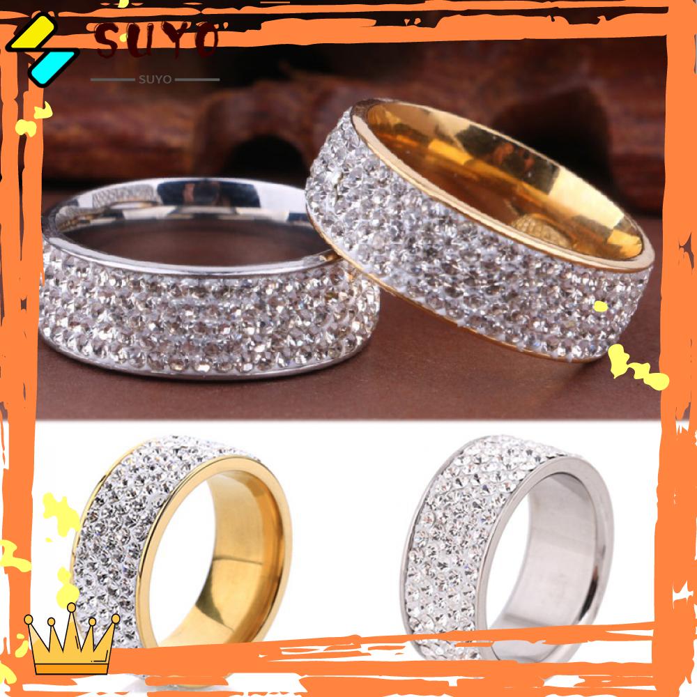 Suyo Cincin Bahan Stainless Steel Untuk Pria / Wanita