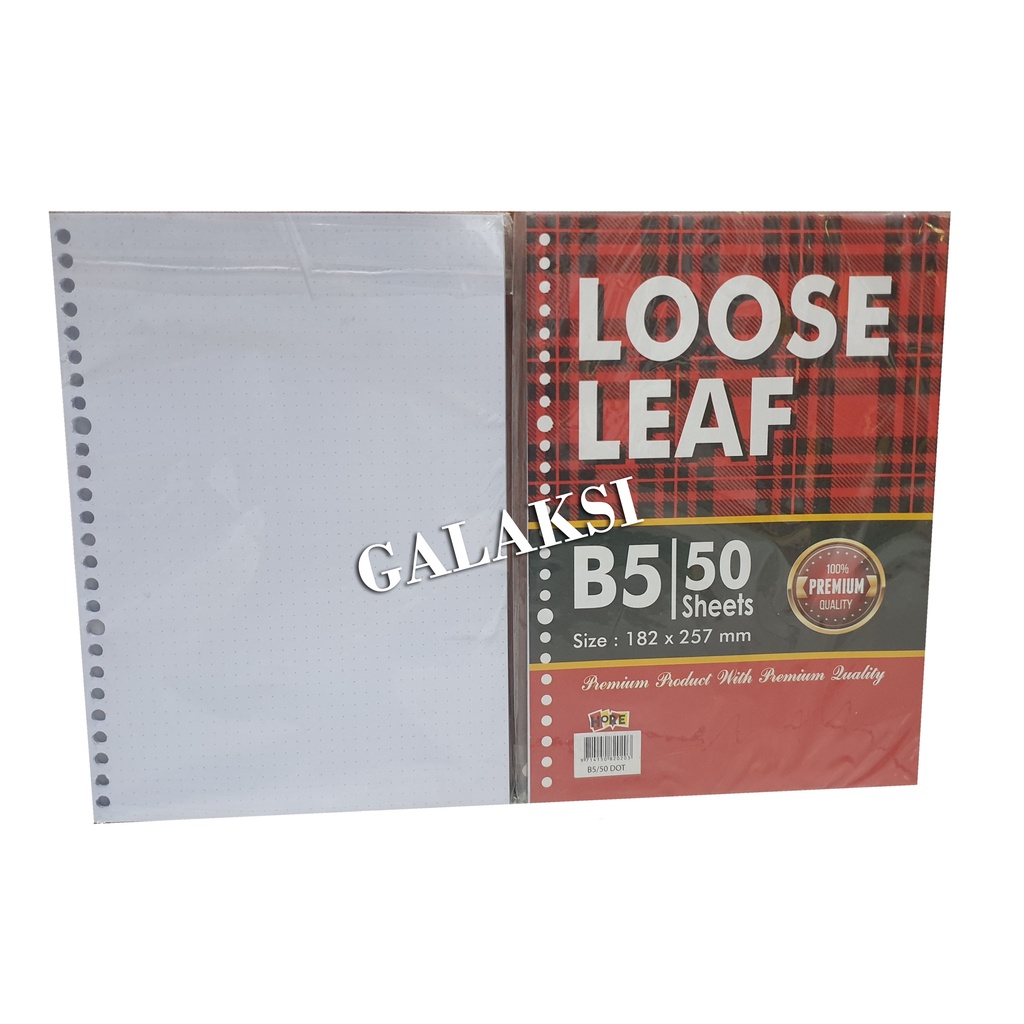 

(TITIK) LOOSE LEAF / KERTAS BINDER B5-50 DOT