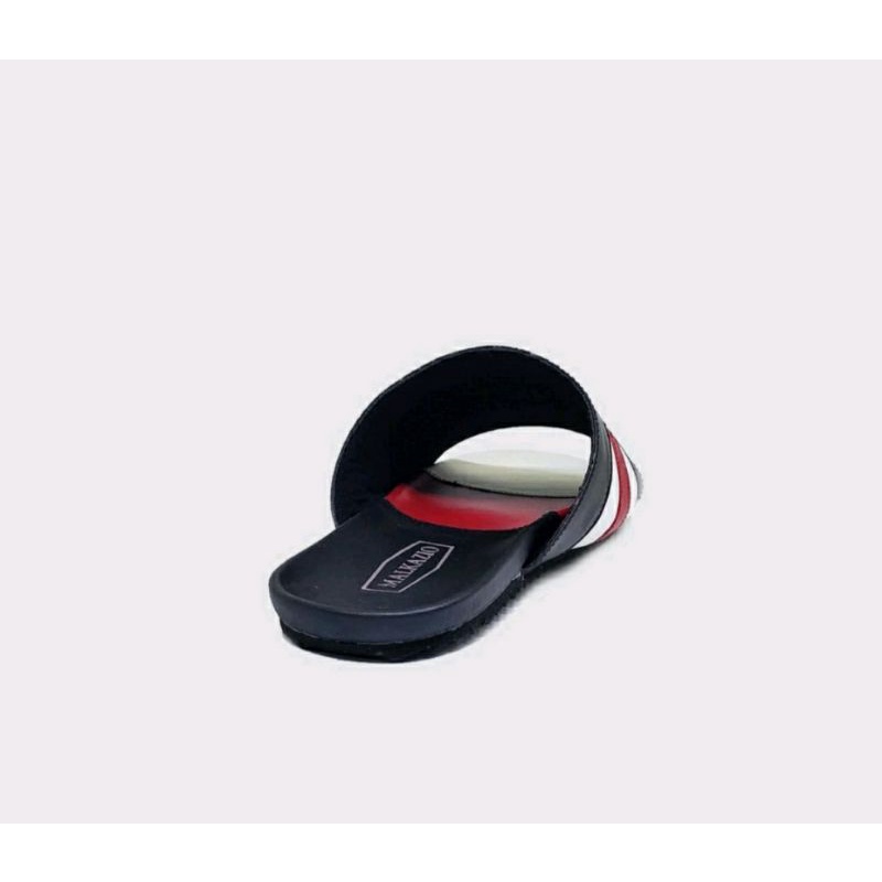 Sandal KULIT M.K-07 Big Size 43 44 45 46 47 48 Slide Sandal Kokop Anti slip Kasual JUMBO Oversize Black, 44