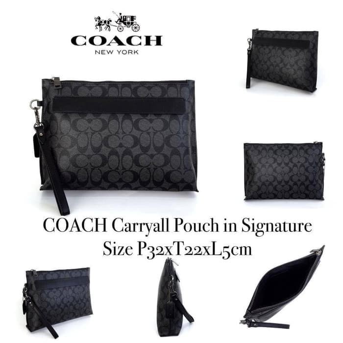Clutch Pria Coach Signature Carryall Handbag Pouch - Original Guarantee 100%