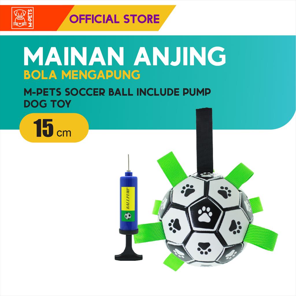 M-Pets Soccer Ball Include Pump / Mainan Bola Gigit Anjing