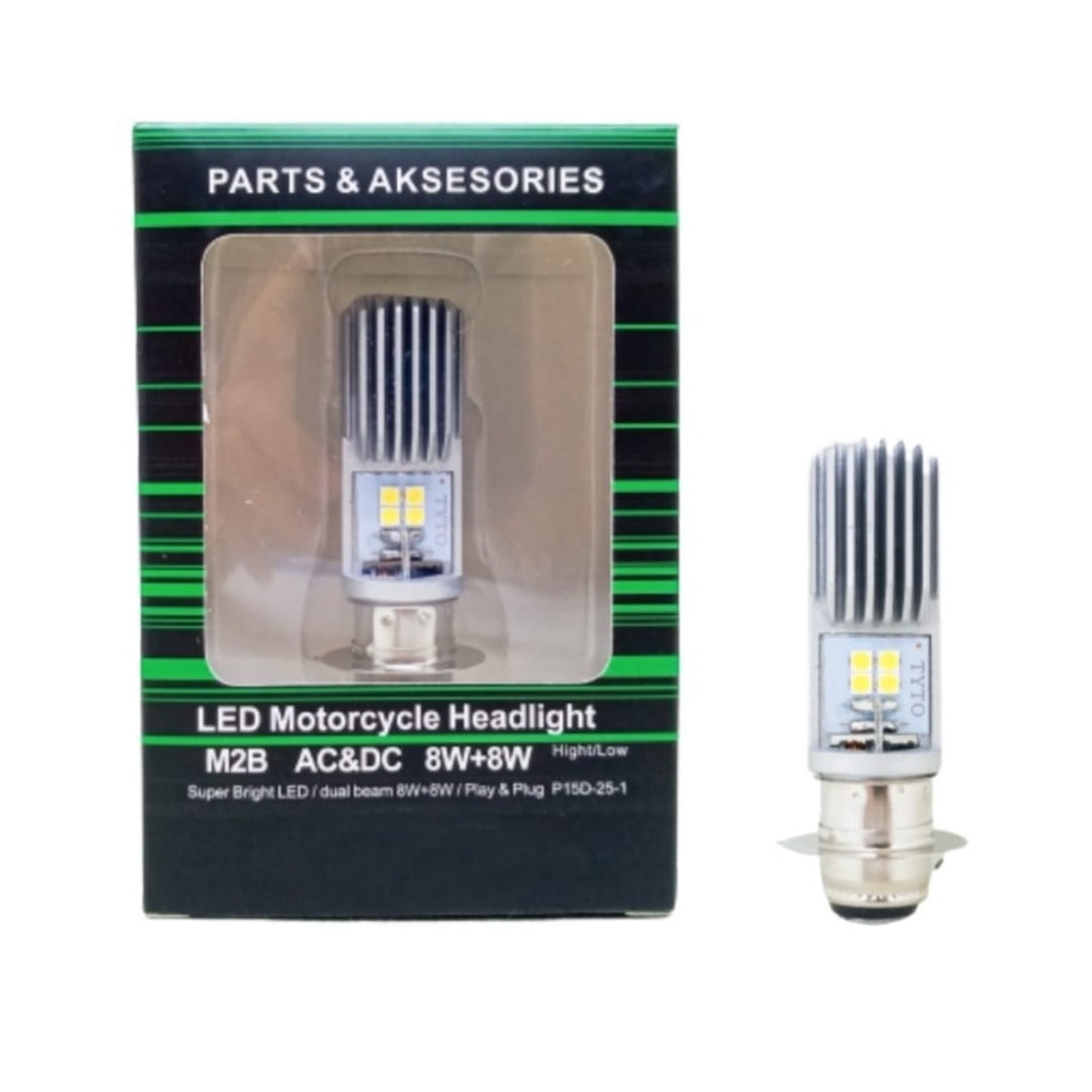 Lampu Led Depan AYOTO 2Sisi M2B cree original AC&amp;DC 8watt H6 Beat Mio Vario dll