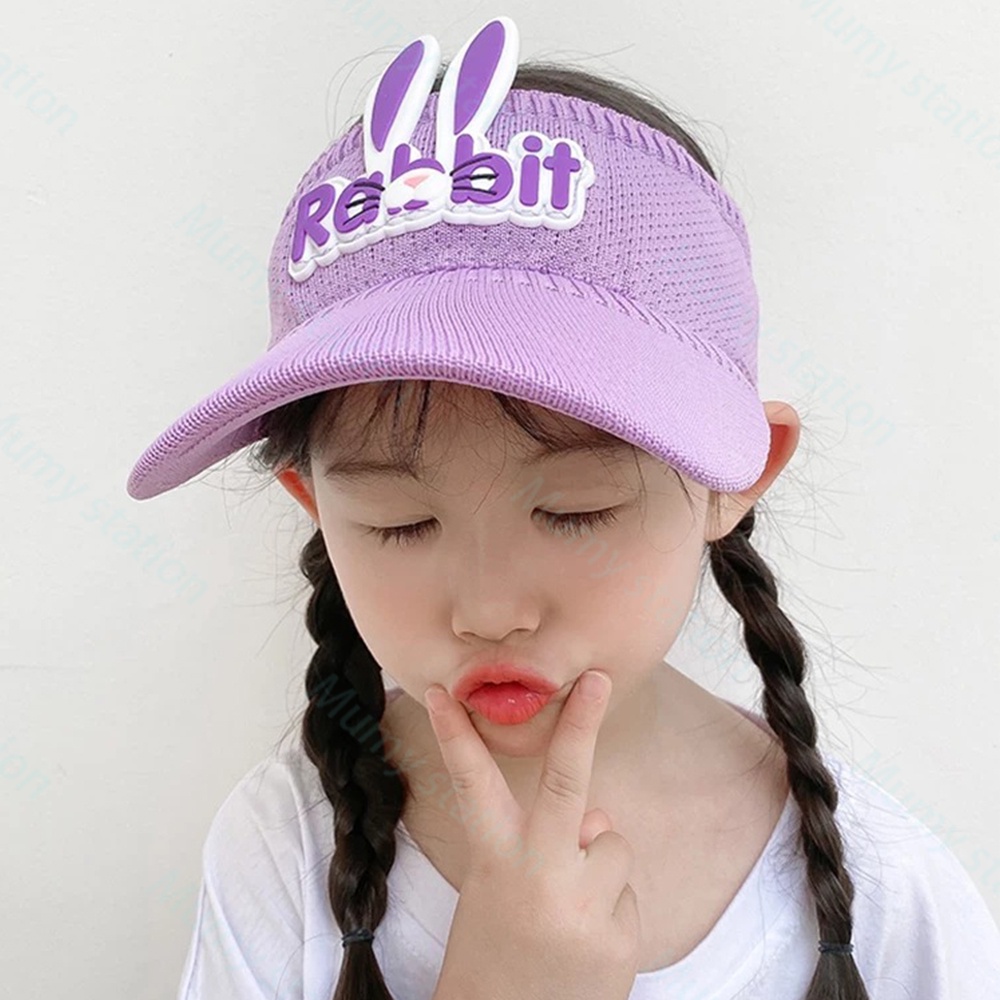 Mumystation Topi anak visor sunshade motif kelinci / topi olahraga anak perempuan