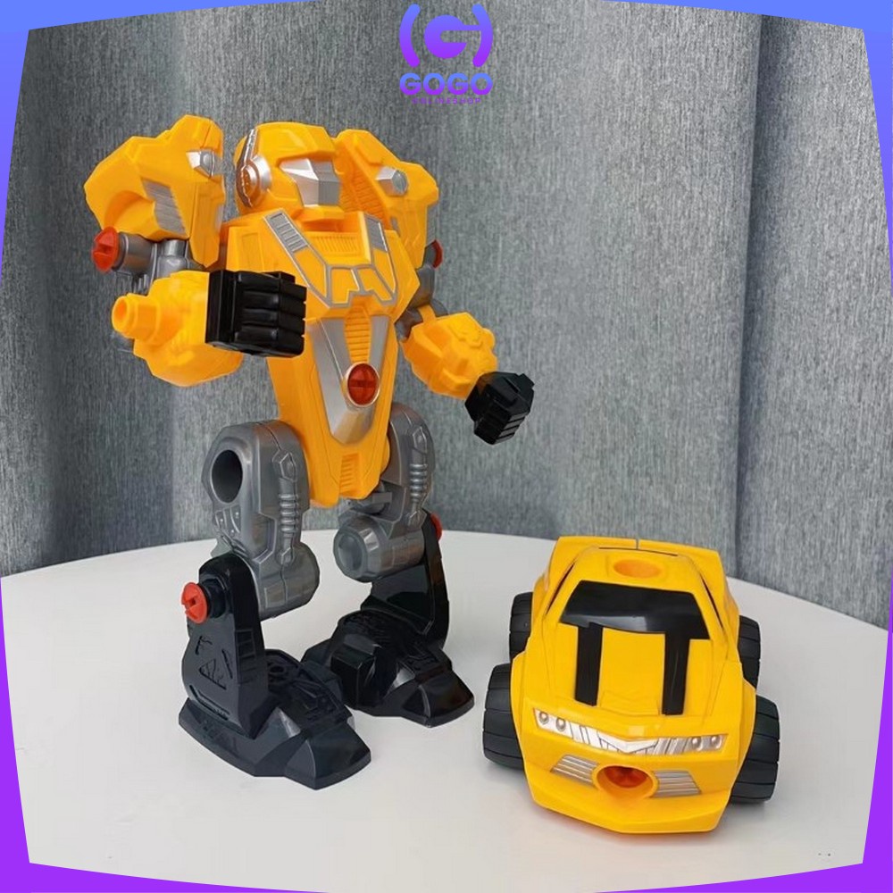 GOGO-M214 Mainan Robot Anak Laki Laki Robot Deformation 2IN1 DIY Puzzle Toys Mainan Bongkar Pasang Dengan Obeng Listrik / Mainan Mobil Mobilan