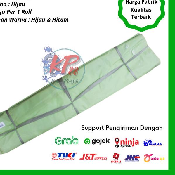 PE cor / Plastik Roll Hitam Hijau - Hitam