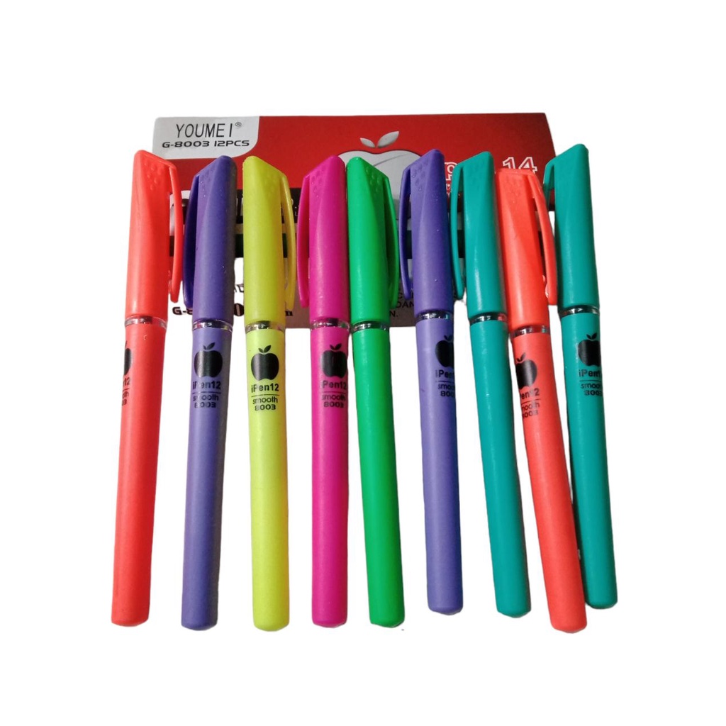 Pulpen Gel Apel WARNA / Pen Ipen Murah / Bolpen Youmei 0.5mm