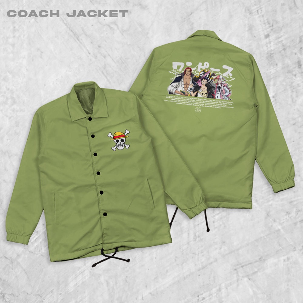 Fortglass One Piece Crew Coach Jaket Polos Pria Jaket Parasut Unisex