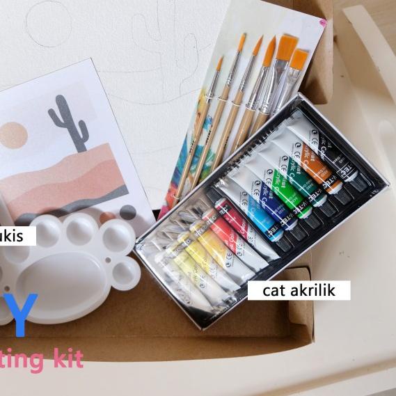 

Paket Melukis Aesthetic Paint By Number 20 x 20 painting kit Komplit - Paket 3