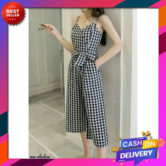 Gks - Baju Jumpsuit Playsuit Wanita / Baju Kodok Import Army Serut Tali Fwg - Jump Vika / Jumpsuit K
