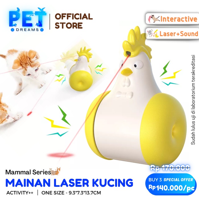 MAINAN LASER KUCING GERAK OTOMATIS PANCINGAN LED KITTEN CAT TEASER TOY