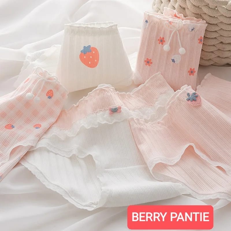 BERRY PANTIE CELANA DALAM REMAJA ABG WANITA ALA KOREA IMPORT NOT SOREX PAKAIAN DALAM KATUN ADEM NYAMAN IMPOR