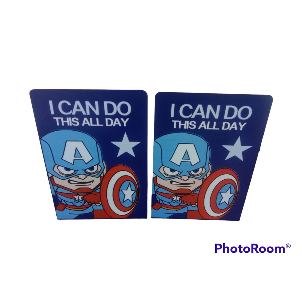 

STAND BOOK / BOOK END / PEMBATAS BUKU MOTIF SUPER HERO BAHAN BESI 1 SET ISI 2 PCS 777-331 RJ4