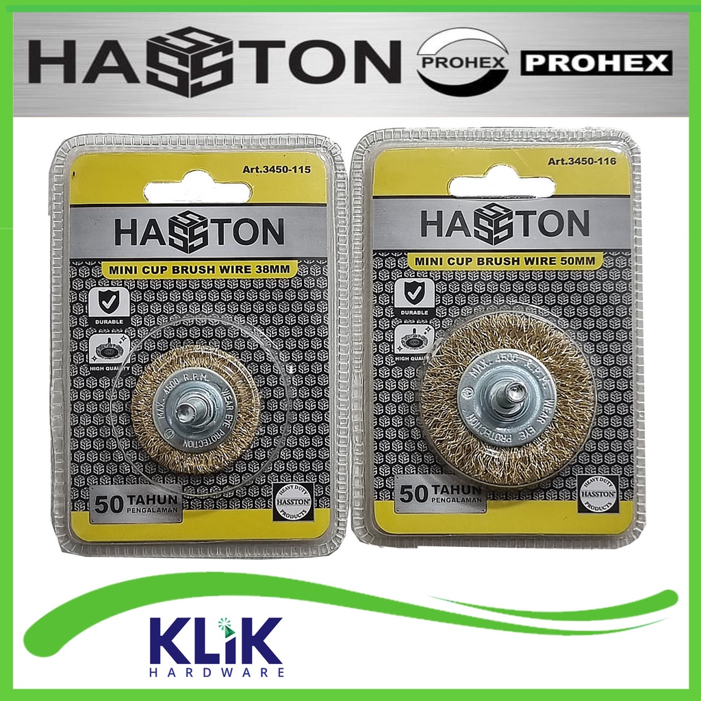 Hasston Prohex Sikat Kawat Baja Wire Gerinda Model Flat Bulat 38 50 63 75 mm