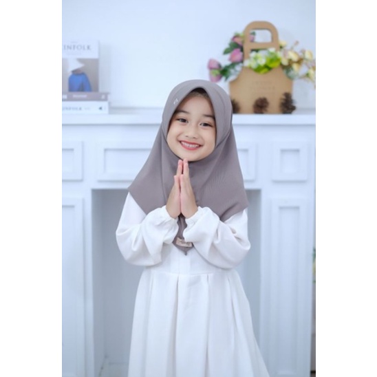 BFJ044 Hijab Hamidah Anak Jersey Dengan Pet / Bergo Instan Hamidah Anak/ Kerudung Instan Hamidah Anak Sekolah