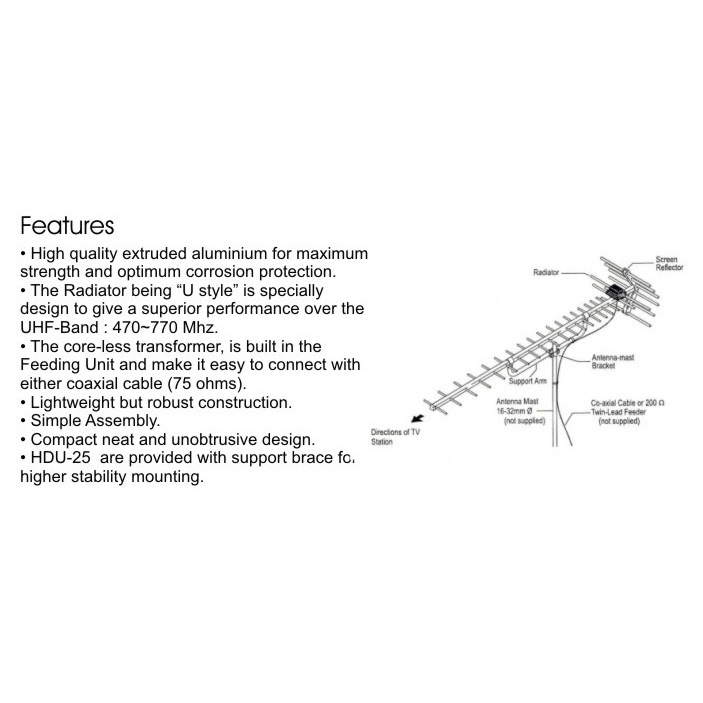 PF Digital HD U 25 - Antenna TV luar Digital