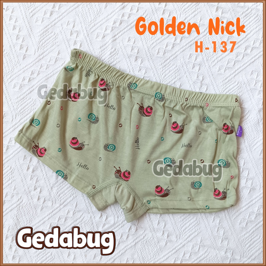 Celana dalam anak Boxer Golden Nick H-137 | Boxer Print Motif Perempuan | Karet kerut bahan lembut | Gedabug