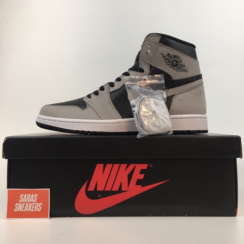 SNEAKERS NIKE AIR JORDAN 1 RETRO HIGH SHADOW 2.0-BLACK/WHITE-LIGHT SMOKE GREY MATERIAL ORIGINAL 100%