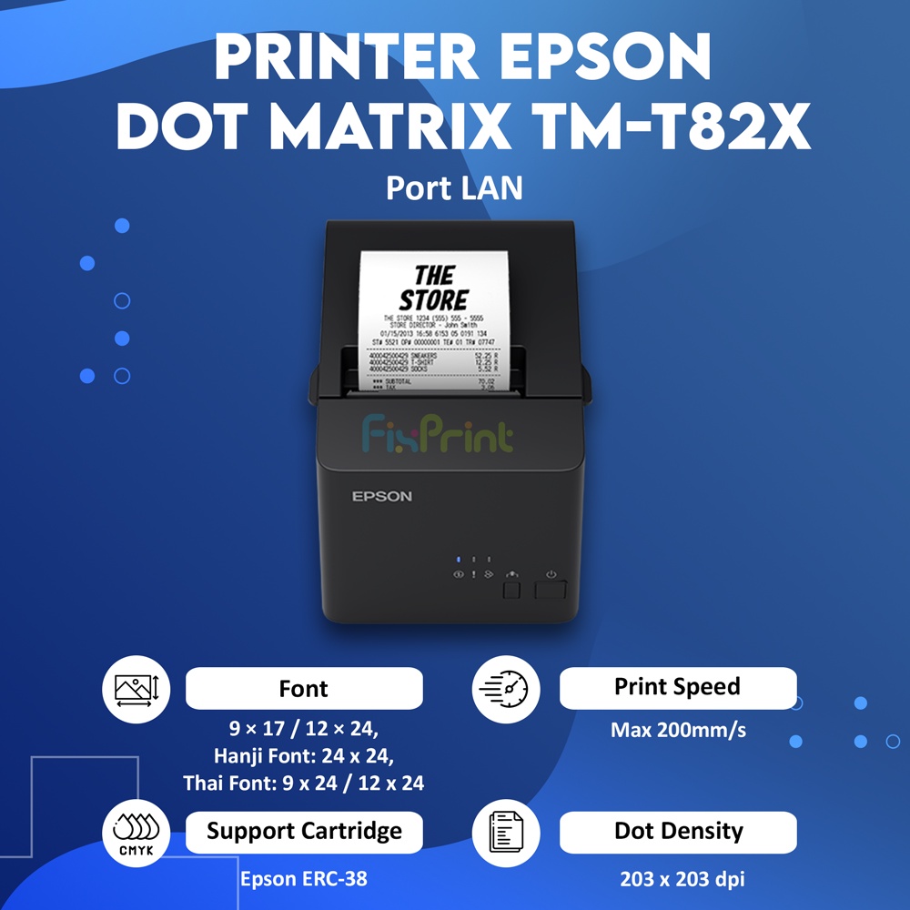 Printer Thermal Epson TM-T82x TMT82x TMT-82X Printer Kasir Auto Cutter