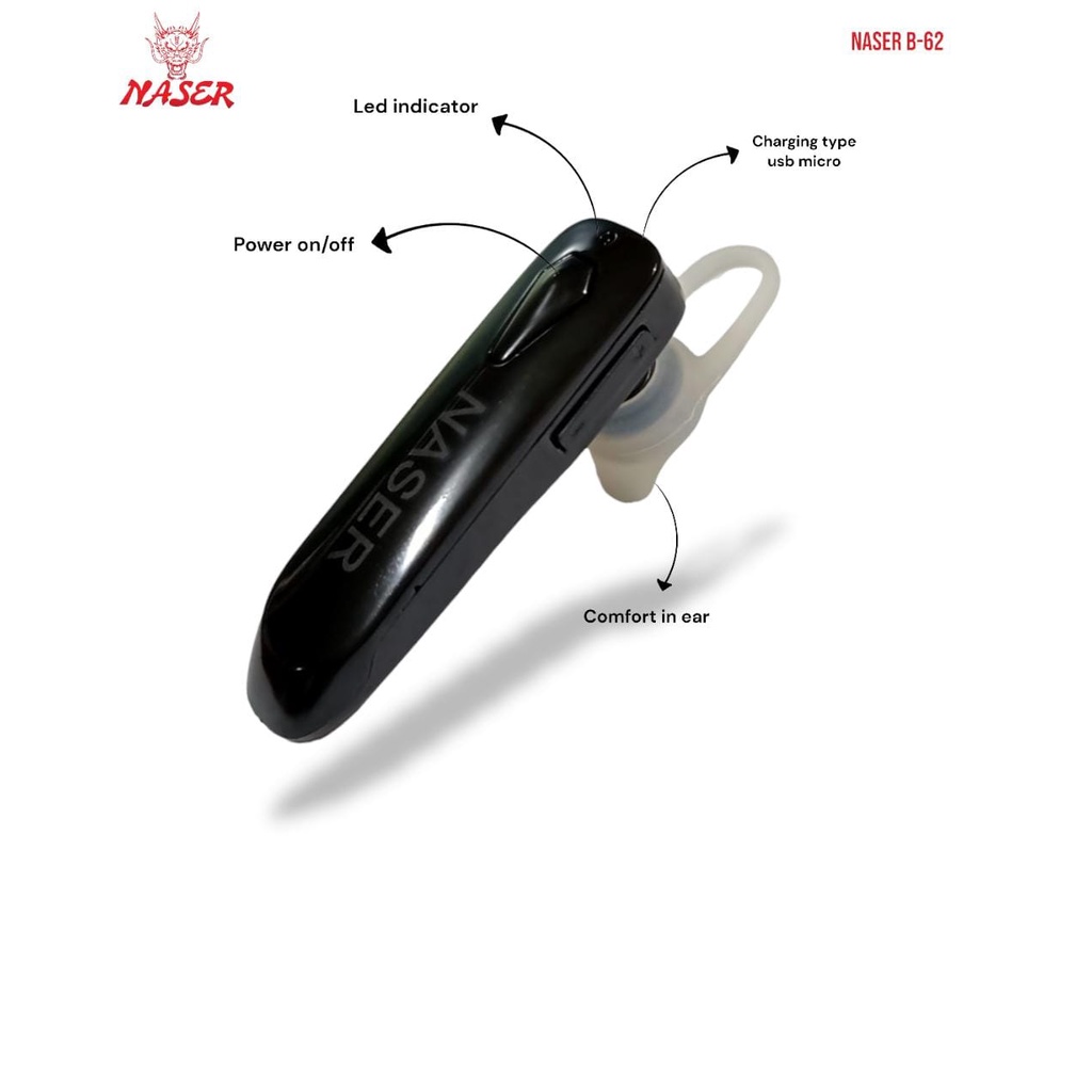 HANDSFREE BT NASER B-62/ Handfree Bluetooth/Earphone/Headset B-62/PRODUK ORIGINAL