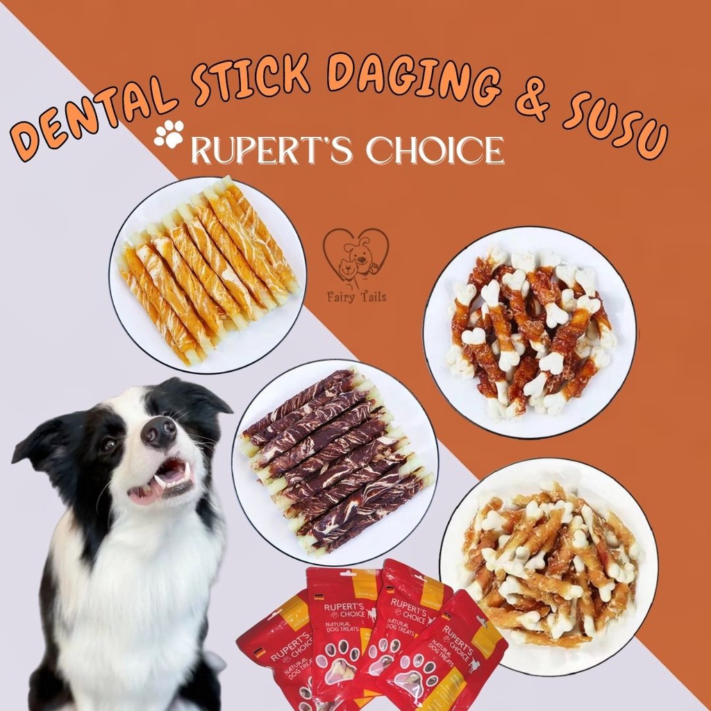 [Premium German Quality] Snack Daging dan Susu Segar Rupert’s Choice Meat Roll Untuk Anjing / Cemilan Sehat Untuk Anabul / Meat Beef Chicken Roll Milk Stick and Duck Meat For Dog Pet