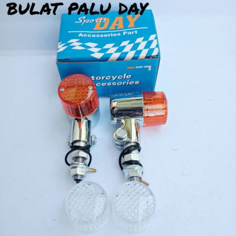 lampu reting lampu sein palu DAY cb model bulat bundar kaca diamond