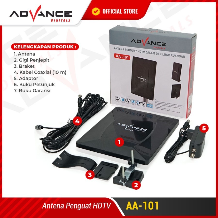 Antena Digital Analog Indoor Outdoor Advance AA-101 Dalam Luar Ruangan
