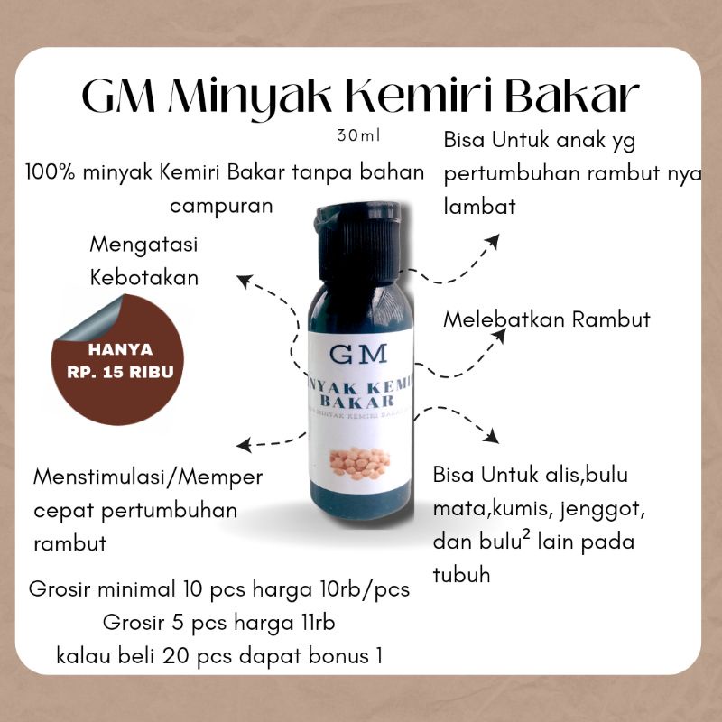 Minyak Kemiri Bakar, GM minyak kemiri bakar, minyak kemiri murah