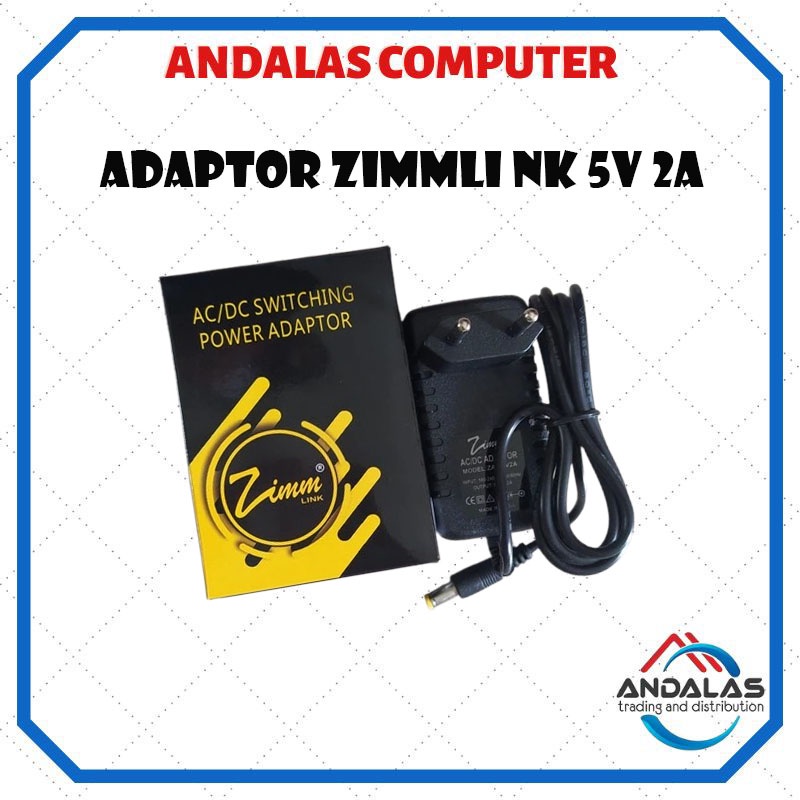 ADAPTOR MONITOR KOMPUTER ROUTER ACCESPOINT FINGER PRINT ZIMMLINK 5V 2A 5 VOLT 2 AMPERE