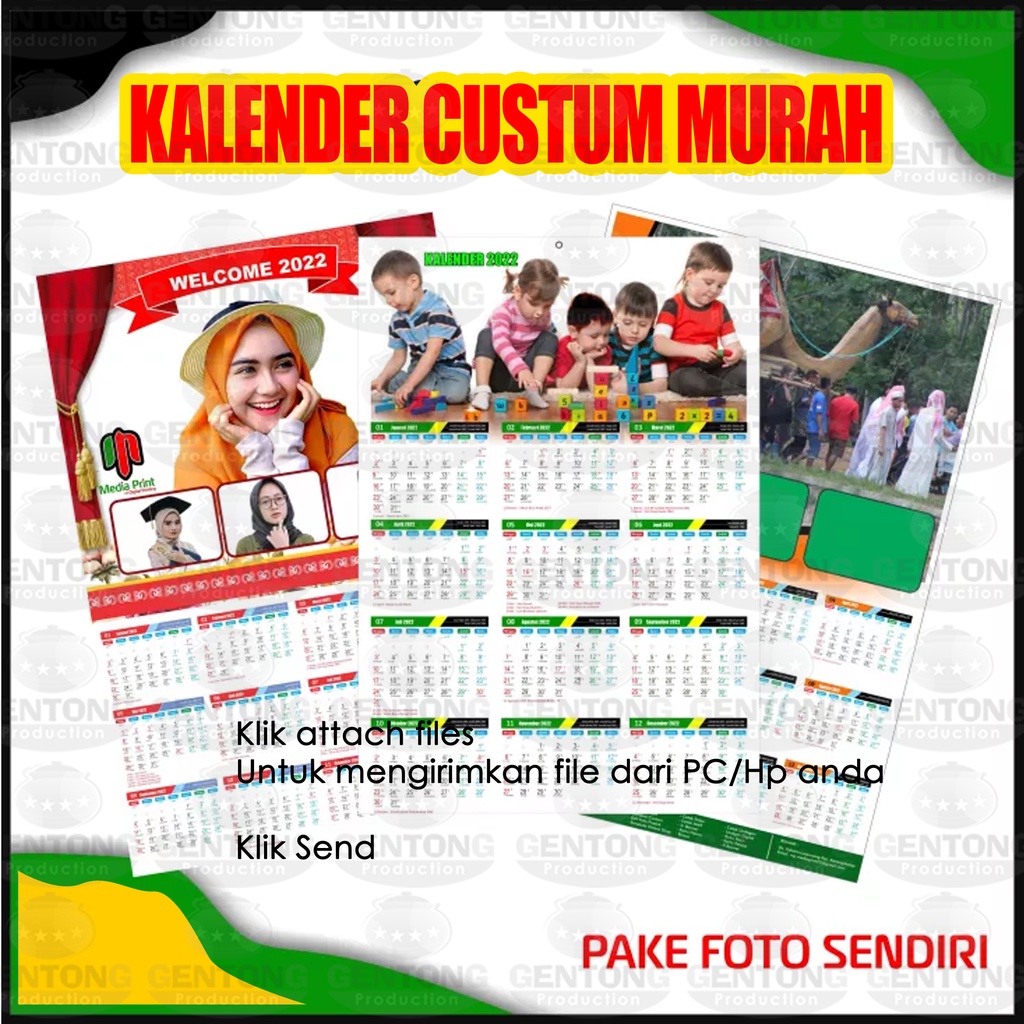 Kalender Murah | Kalender Dinding | Cetak Kalender | Kalender Islami | Kalender Foto | Cetak Poster Kalender | ukuran besar 35x50cm free design 1 jam jadi