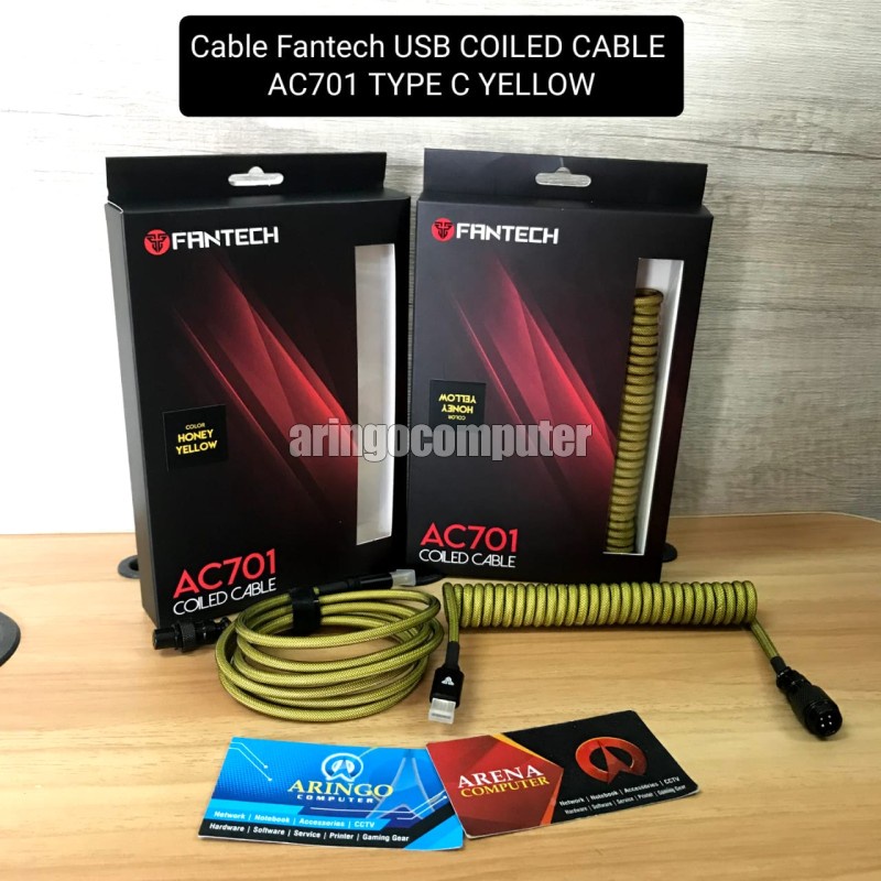 Cable Fantech USB COILED CABLE AC701 TYPE C YELLOW