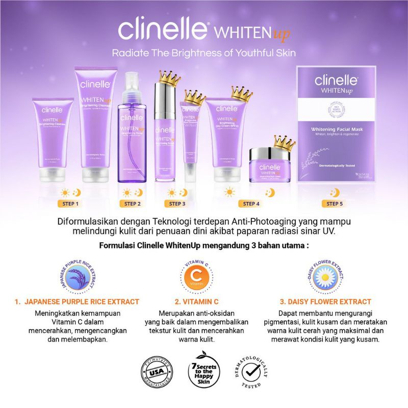 CLINELLE WhitennUp Whitening Facial Mask || Masker Wajah Kulit Kusam