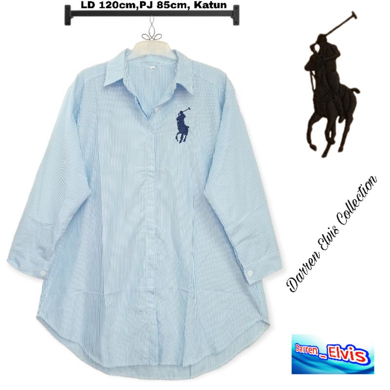 New Tunik Salur Wanita Bordir Kuda Polo