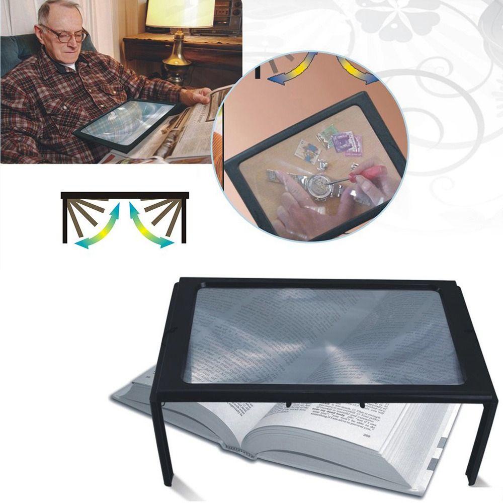 Solighter Tabletop magnifying glass Profesional Multifungsi Dengan 4lampu LED 3X
