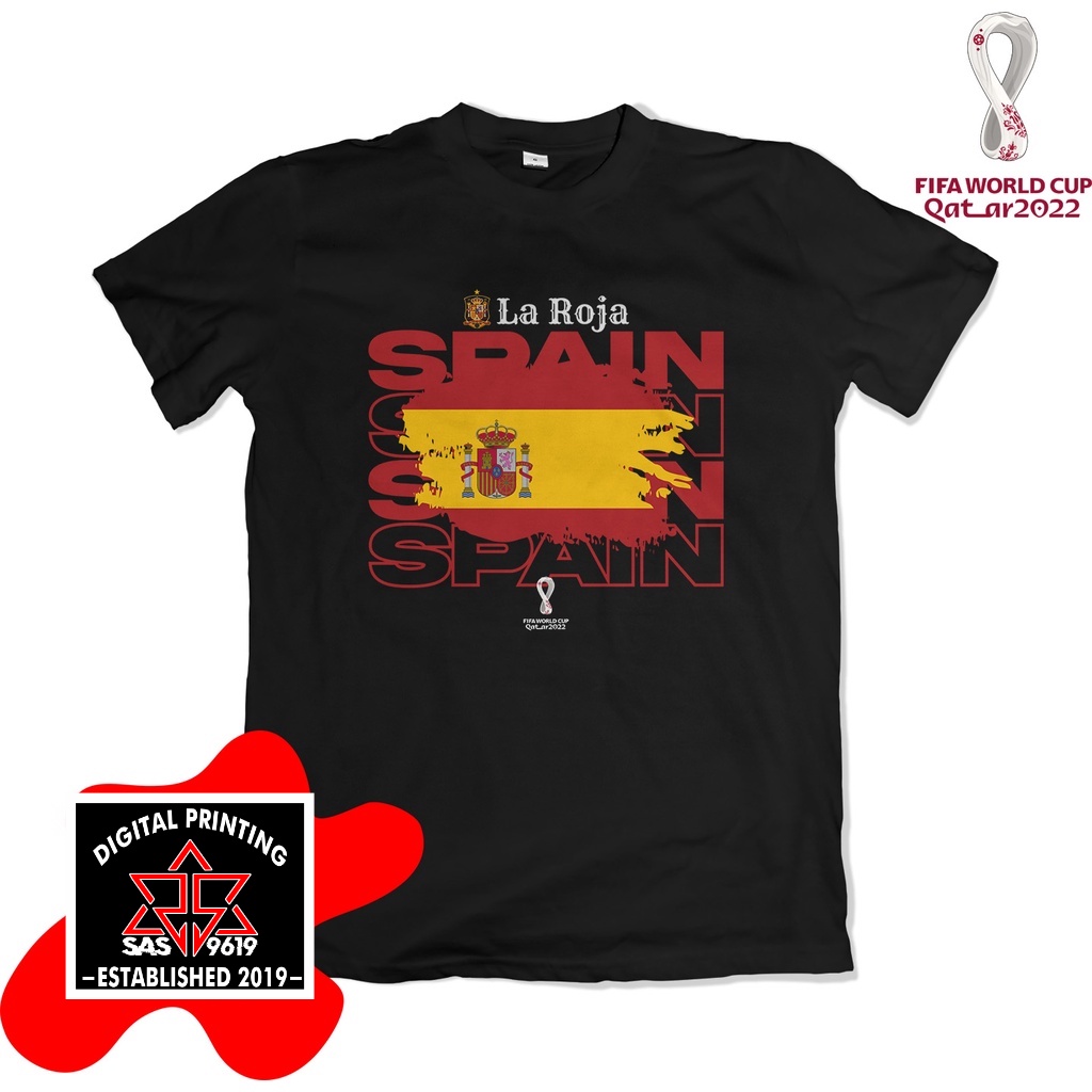 Kaos baju T-shirt Spain / kaos Piala Dunia 2022 / kaos Spain La Roja Spanyol World Cup 1349