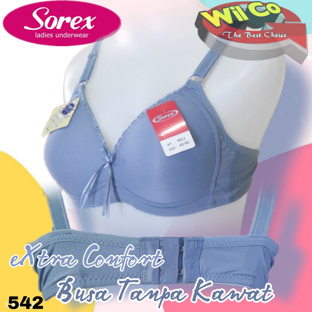 K542 - BRA WANITA SOREX TANPA KAWAT BUSA TIPIS CUP A/B SIZE 36 - 42 EXTRA COMFORT