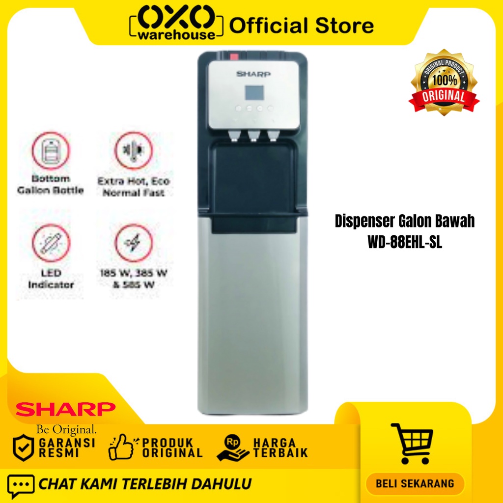 Sharp Dispenser SWD-88EHL-SL Galon Bawah Standing Low Watt