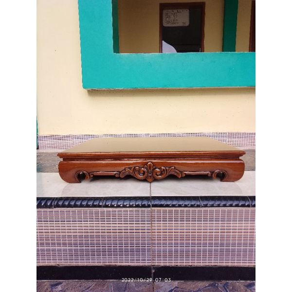 meja bonsai ukir / tatakan pot bonsai 45x35