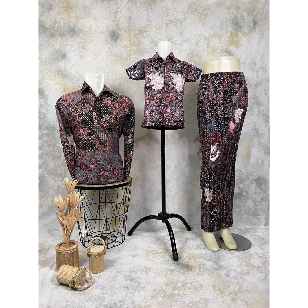 COUPLE KELUARGA ROK PLISKET - BATIK ANAK COWOK/KEMEJA BATIK ANAK- ANAK/KEMEJA BATIK ANAK PRIA/BATIK ANAK TERBARU