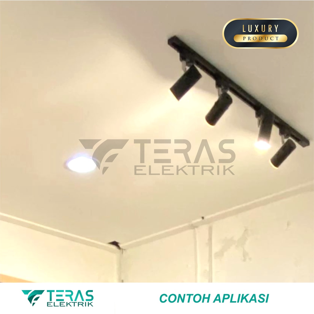 Paket Lampu sorot rel 1 set isi 4 spotlight track light rell