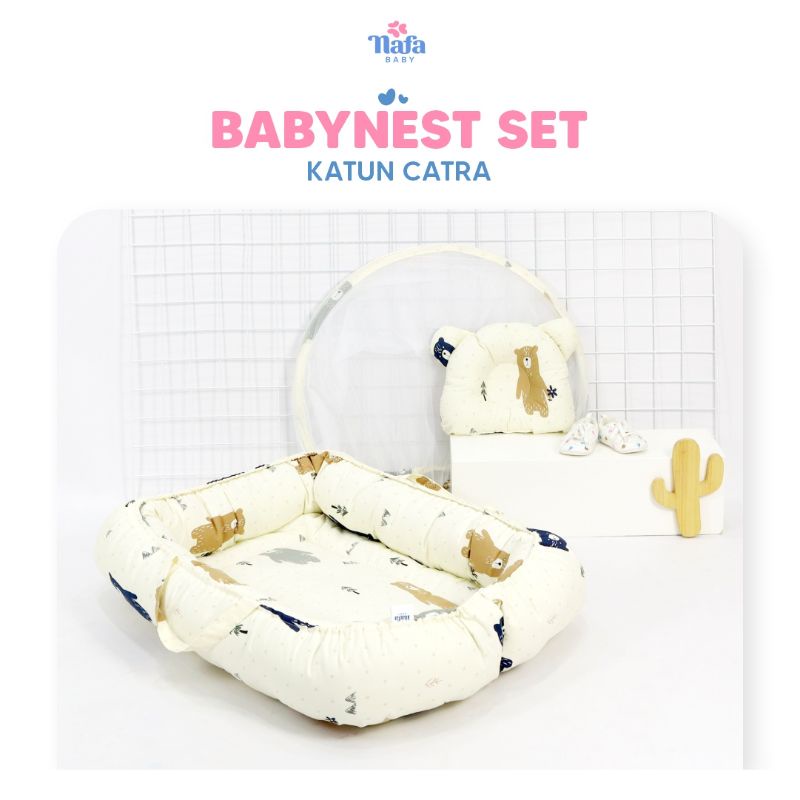 BABY NEST BOAT SET KATUN BANTAL KELAMBU/ TEMPAT TIDUR BAYI/ NAFA BABY